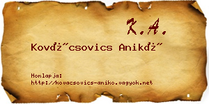 Kovácsovics Anikó névjegykártya