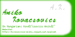 aniko kovacsovics business card